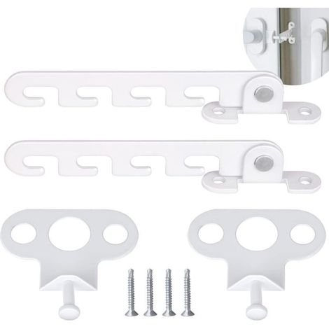 Entrebilleur de Fentre Battant 2 PCS Restricteur de Fentre, Loquets de Fentre avec 4 Vis, Verrou de Fentre Serrure de Fentre l\'preuve pour Rgler l\'ouverture de la Fentre (Blanc) (1/5)