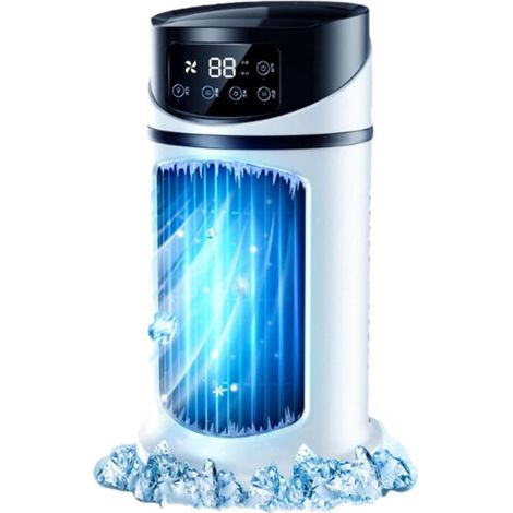 Raffrescatore d'aria portatile 3 in 1,6 velocità del vento,serbatoio dell'acqua da 300 ml,display digitale e funzione timer
