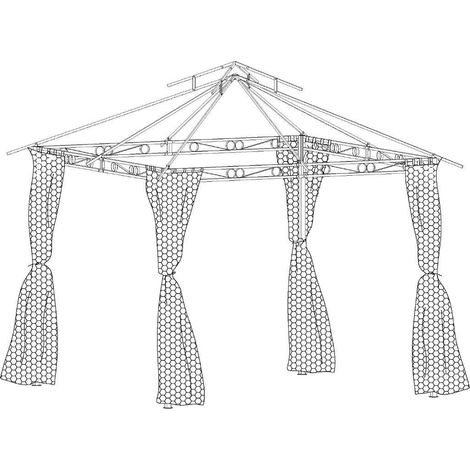 Tenda a zanzariera fogo 3x3m in poliestere nero - Hespéride