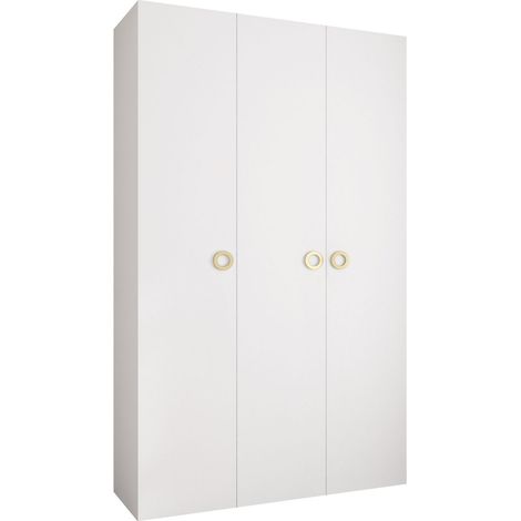 Armario Hartford 544, Blanco, 246x150x42cm, Puertas de armario: Con bisagras, Número de estantes: 7 (1/5)