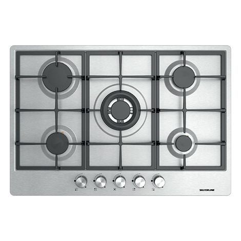 Placa de cocina Silverline AS5444X01 Acero inoxidable Empotrada 75cm Gas 5 quemador(es)
