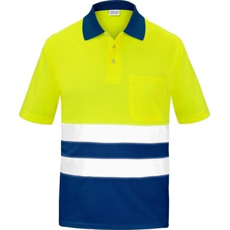 FPLUS polo a.v.bicolor m/c l3000 t-s , Color: Ar-am
Dos bandas reflectantes en pecho un bolsillo delantero
Peso 170gr/m2
Tejido: poliéster transpirable
Especificaciones de product