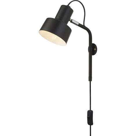 Applique Moderna Conico Acciaio Bianco Nero 1 Luce E14