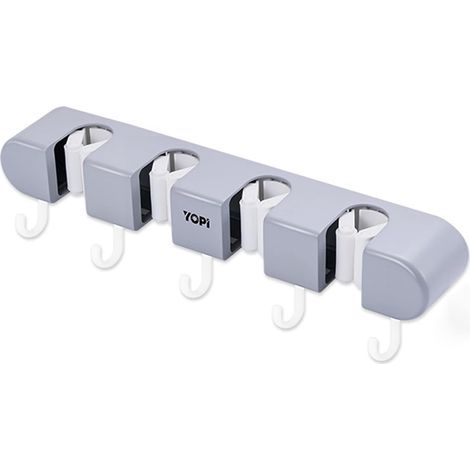 Wall Mounted Mop Holder, Mop Hook, Broom Storage, Self Adhesive Mop Holder, for Bathroom, Kitchen, Office, Closet, Garden Garage. (1/5)