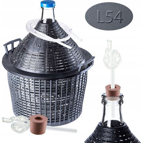 KADAX Glasballon-Set, Gärballon mit Kunststoffkorb und Gärzubehör, Gummi-stopfen, Gärröhrchen, schma