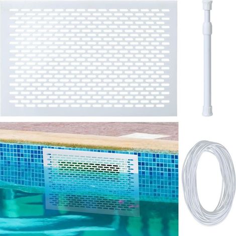 Blocage De Skimmer De Piscine - Grille de Protection Anti-Débris pour Skimmer de Piscine,Système de Filtration Anti-Rouille pour Maison, école et Bassin Extérieur (1/4)