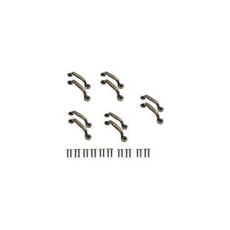 Lot de 10 poignées de tiroir en fonte antique – Dimensions 90 x 22 mm – Finition rétro pour armoires et commodes – Vis incluses (1/5)