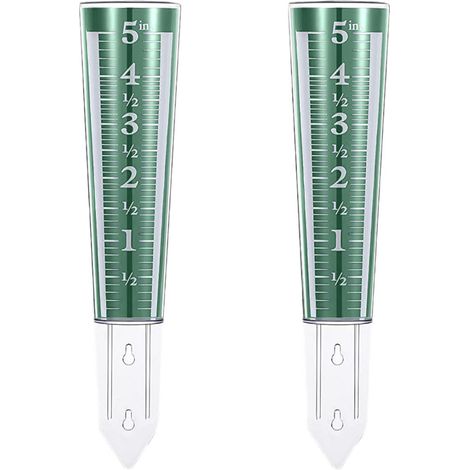 Lot de 2 pluviomètres en acrylique de 12,7 cm (5") pour usage extérieur – Échelle et chiffres grossissants et clairs – le jardin – la cour (1/5)
