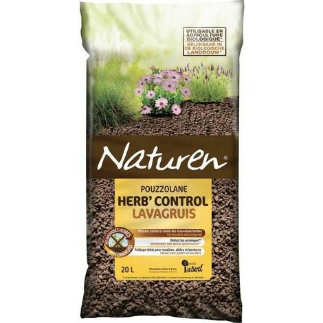 Paillage pouzzolane NATUREN Herb'Control UAB 20 L calibre 2-8 mm rouge (1/2)