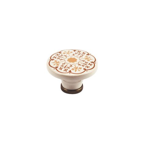 POMOLO PORCELLANA P 48  44X30 MM C/BASETTA- METAL STYLE- 4,0 pz