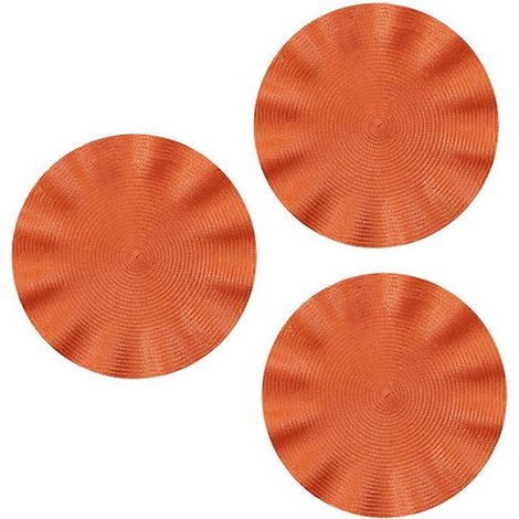 Set de table rond ondulé, dessous de plat rond anti-brûlure, set de table isolant style western, set de table de cuisine, orange (1/5)