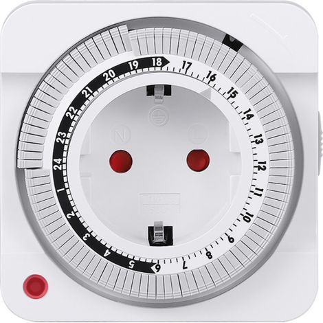 Irovami Prise minuterie mécanique 24h – Cuisine, VE – Idéal pour appareils, charge, programme (1/5)