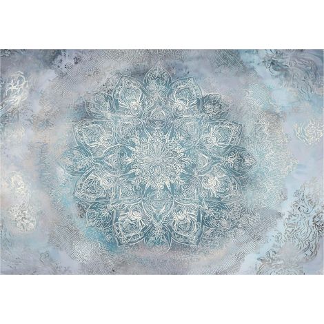 Papier peint mural mandala béton abstrait loft intissé grand format design intérieur salon chambre pas cher 150x105 cm (1/5)