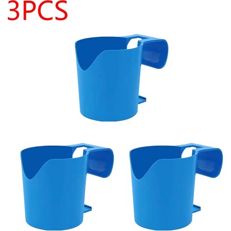 (Bleu, lot de 3) Porte-gobelets pour piscine, support de rangement sans perçage pour bouteilles, porte-verres à bière et à boissons pour bassin et spa (1/5)