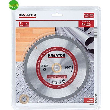 Lama sega circolare Kreator per troncatrice legno/alluminio 60t ø210 mm 60 denti (1/3)