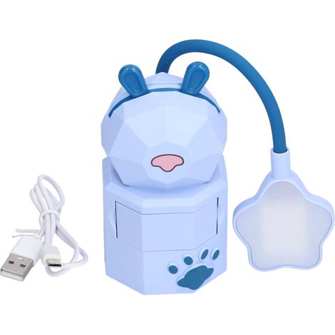 Lampe de bureau LED, motif dessin animé, rechargeable par USB, lumière blanche chaude, facile à utiliser, veilleuse bleue pour étudiants et chambres d'étudiants (1/5)