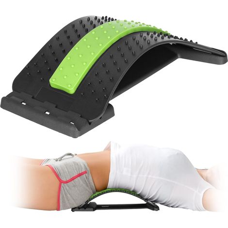 Filiyano-Appareil de massage et d'étirement du dos (vert), soulage les douleurs lombaires et dorsales. (1/4)