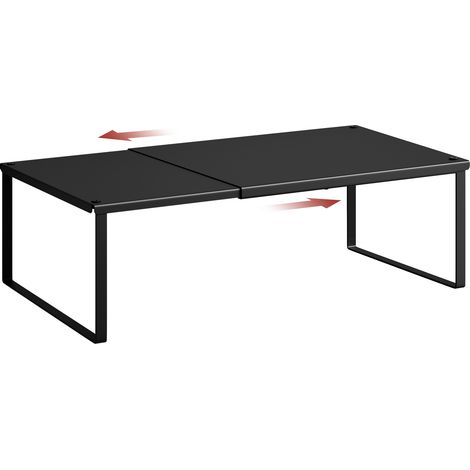WOLTU Étagère à Épices Extensible en Métal, Rangement Épices Cuisine, 25 x (30-45) x 13 cm, Noir (1/5)