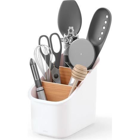 Umbra Bellwood - Portautensili da cucina con divisori rimovibili, bianco/naturale (1/5)