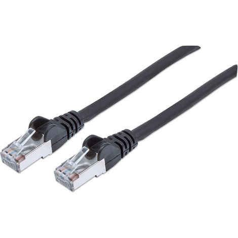 Intellinet Câble patch réseau, Cat6, 3 m, noir, cuivre, S/FTP, LSOH/LSZH, PVC, RJ45, contacts plaqués or, anti-accroc, avec manchon, garantie à vie (1/4)
