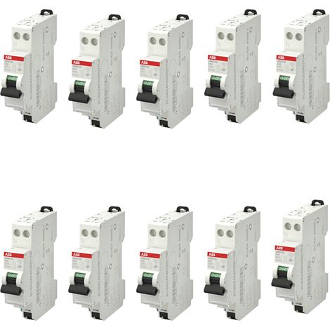 ABB Lot de 10 disjoncteurs automatiques Ph+N raccordement Rapide 10A-4,5Ka (1/3)