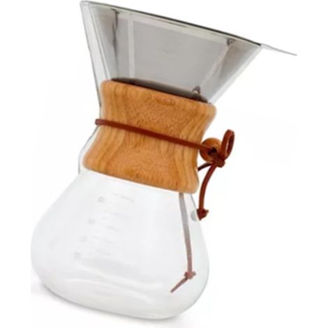 Cafetière 800ml pour infusion, verseuse en verre borosilicate, filtre inox réutilisable (1/5)