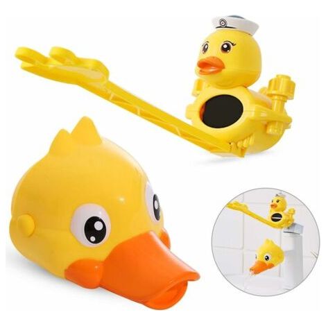 BUNTHAUS Extensions de robinet pour enfants, 2 extensions de robinet pour enfants et extensions d'interrupteur de robinet, forme de canard, réglable, plus facile pour les tout-petits de se laver les m (1/5)