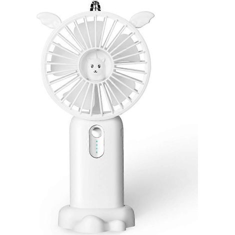 Ventilateur portable, ventilateur de bureau USB, idéal pour les voyages, le bureau et la maison - Blanc (1/5)
