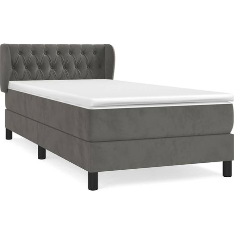 Maison Exclusive - Boxspringbett mit Matratze Dunkelgrau 90x200 c (1/5)