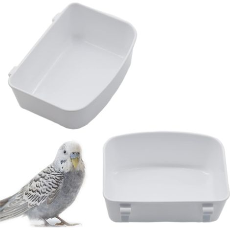 2Pcs Baignoire Oiseaux Cage Mangeoire Oiseau Bain - Petit mangeoire, Mangeoire à Oiseaux Suspendu, Abreuvoir pour Oiseaux avec Crochet, Convient pour Les Petits Oiseaux, Les Perroquets (1/5)