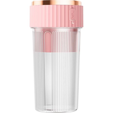 Portable Blender - Juicer For Milkshake - Usb Rechargeable Fruit Juicer With 6 Blades - Suitable For Sports, Travel And Outdoor Use, Pink (1/5)