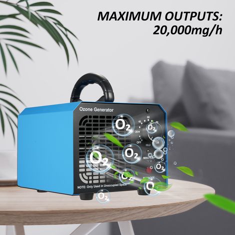 Générateur d'ozone 20 000 mg/h, machine pour éliminer les odeurs, ioniseur O₃, désodorisant, purificateur d'air pour la maison, la fumée, la voiture et la chambre des animaux domestiques. (1/5)