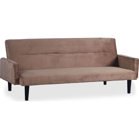 Canapé convertible clic-clac Roberto 3 places Velours Taupe