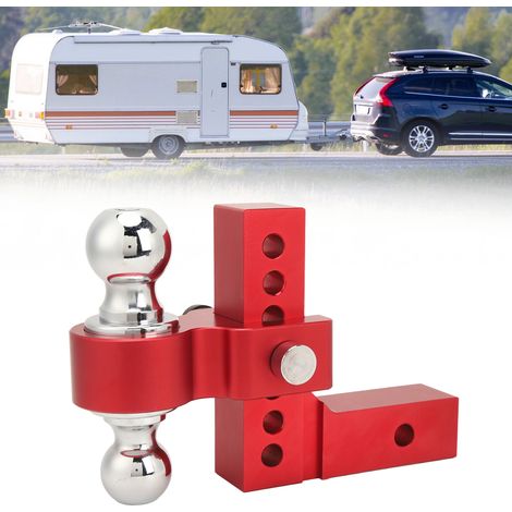 Attelage de remorque réglable, hauteur réglable de 6 pouces, convient aux camions robustes de 2 pouces, récepteur de crochet de remorquage GTW, rouge. (1/5)