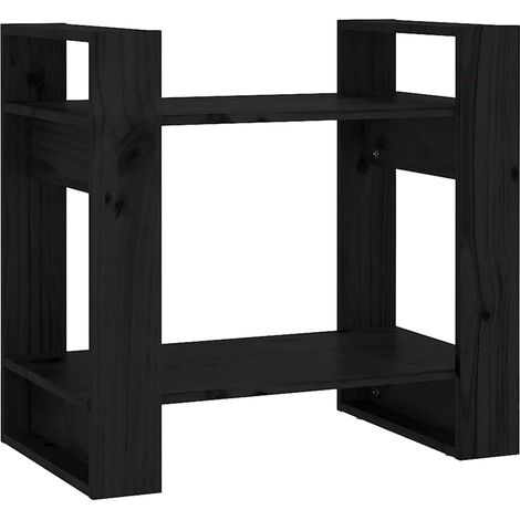 Maison Exclusive - Libreria/Divisorio Nero 60x35x57 cm in Legno Massello di Pino