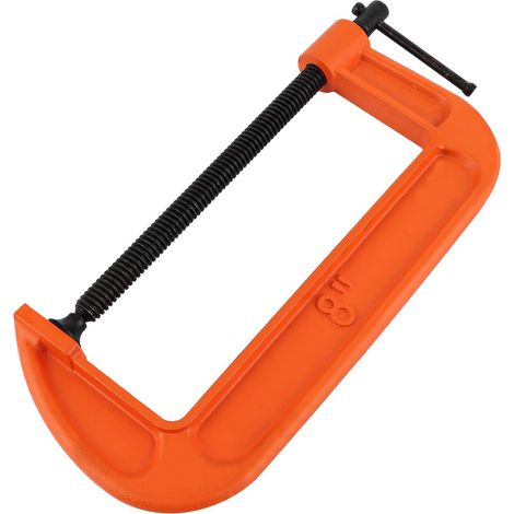 Serre-joint G de 200 mm (200 mm) - Pinces en G robustes - Résistance industrielle - Pour amateurs de bricolage et professionnels (orange) (1/5)