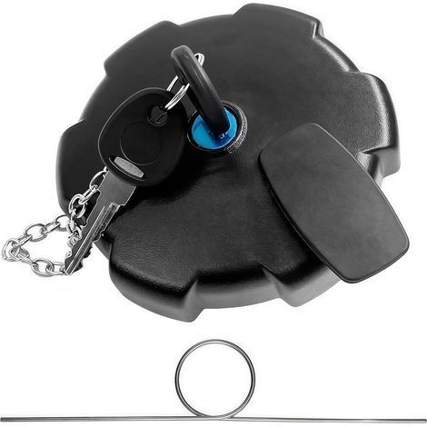 Tappo del serbatoio del carburante con catena, 2 chiavi e 1 gancio, bloccabile, accessorio per auto per MAN TGA TGX TGS Actros Atego 80 mm, per Volvo L60, L70, L110, L120, L150, L180, L220, L350 (1/5)