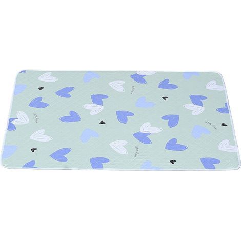 Protège-matelas menstruel en coton,-coeur d'amour bleu 70 90 (1/2)