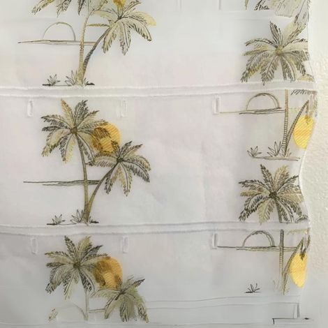 Modulable brodé de cocotiers Jaune 45x180 cm