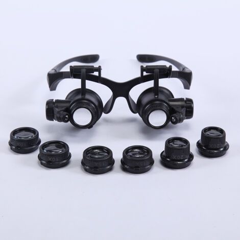 Magnifying Glass Headband Front Magnifier Magnifying Glasses LED Lighting Magnifications of 10x, 15x, 20x and 30x (1/5)