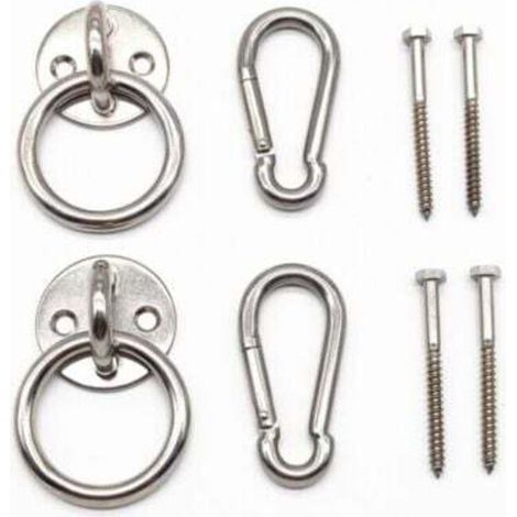 Kit de suspension pour hamac d’intérieur avec crochets mousquetons et vis en acier inoxydable