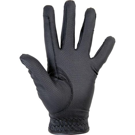 S, Schwarz 9100: Atmungsaktive Kunstleder-Reithandschuhe für Erwachsene mit Fleece-Futter Grip Modell (1/2)