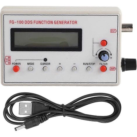 Générateur de fonctions FG100 DDS, signal sinusoïdal de 1 Hz à 500 kHz, compteur, générateur de signaux, indicateur haute qualité WHBYV (1/4)
