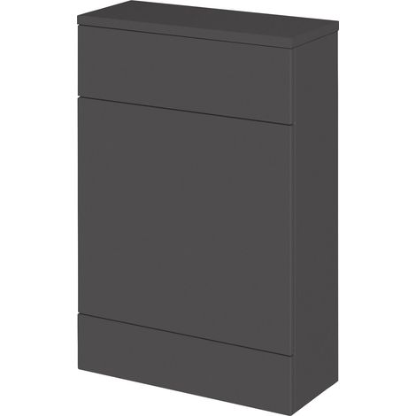 Alrewas Contemporary Floor Standing Compact WC Unit with Coordinating Worktop, Gloss Grey, 600mm