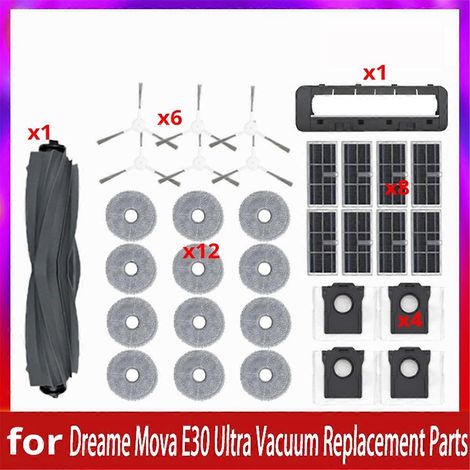 Filtre pour aspirateur brosse pour aspirateur Filtre de brosse pour aspirateur filtre de E30 Ultra Aspirateur pièce détachée Main Tricut Roller Side Brosse HEPA Filtre Serpillière Cloth Sac à poussièr (1/5)