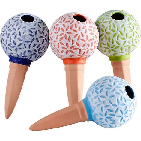 Lot de 4 arroseurs automatiques en terre cuite pour plantes, idéal pour les vacances. (1/4)
