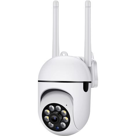 Cámara de vigilancia WiFi para exteriores, cámara de seguridad CCTV inalámbrica WiFi Full HD, visión brillante, control remoto para interiores, 360 grados 1080p, detección de movimiento inteligente (1/5)
