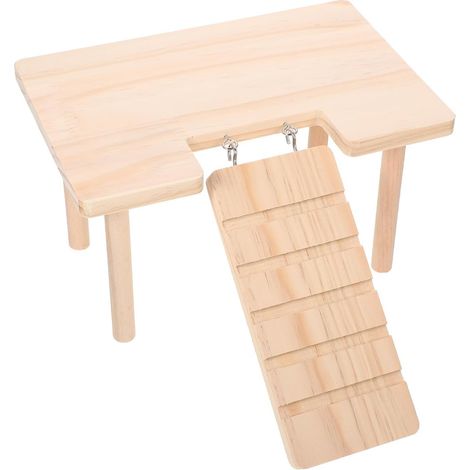 Échelle en Bois pour Cage de Hamster, Plateforme Décorative Khaki (1/5)