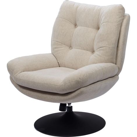 Fauteuil club pivotant 360° en tissu gris foncé – Structure chromée – Confort d'assise exceptionnel – Dimensions 78x90x100 cm – Amadeus