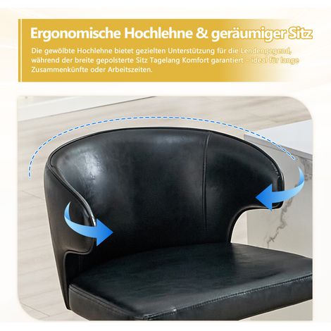 Set de 2 Tabourets de Bar avec Dossier, Hauteur Réglable, Pivotant à 360° avec Base Large et Repose-Pieds, Sièges Modernes pour Cuisine et Comptoir (Chaises uniquement) (1/5)